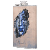 悪い女の子の素朴なブラシあなたの名前 フラスク (左)