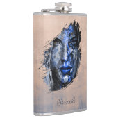 悪い女の子の素朴なブラシあなたの名前 フラスク (右)