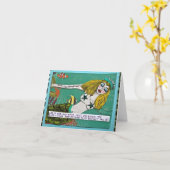 悪い女の子の芸術の人魚NOTECARD カード (黄色い花)