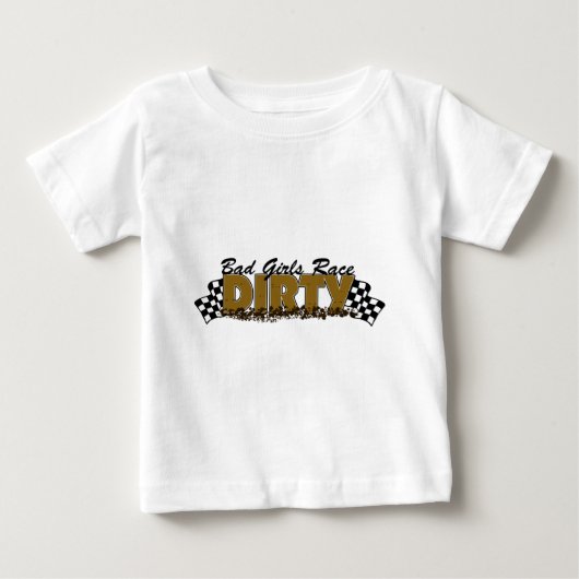 悪い女の子は汚れてレース ベビーTシャツ (正面)