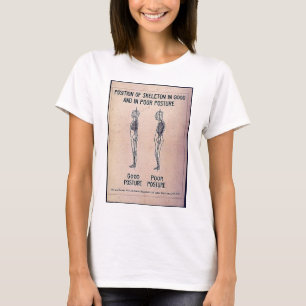 悪い姿勢よくとの骨組の位置 Tシャツ