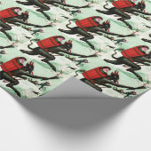 悪い子どもたちを追うクランプス冬の雪 ラッピングペーパー (角)