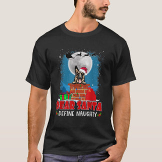 悪い子サンタさんドイツ牧羊犬 クリスマス Tシャツ