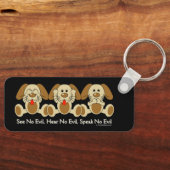 悪い子犬を見ない キーホルダー (正面)