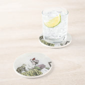 悪い子猫のビクトリアンなお茶会のヴィンテージの小さな女の子 コースター (側面)