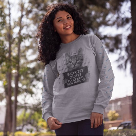 悪い子猫NYPD警察の逮捕の写真ギフトおもしろい スウェットシャツ