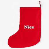 悪い子 or いい子、両面、赤と白 スモールクリスマスストッキング (裏面)