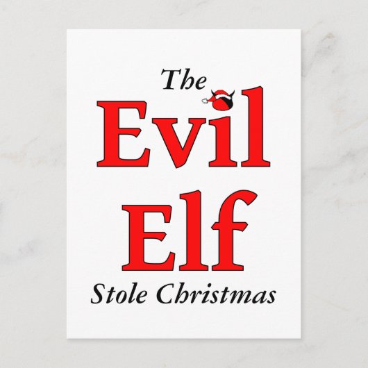 悪い小妖精や小人がクリスマスを奪った シーズンポストカード (正面)