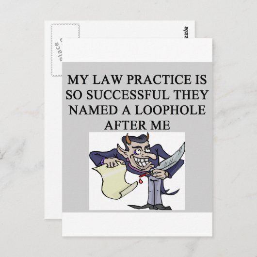 悪い弁護士のジョーク ポストカード (正面/裏面)