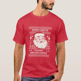 悪い影響を与える友達 サンタさんごめんなさい クリスマスTシャツ Tシャツ