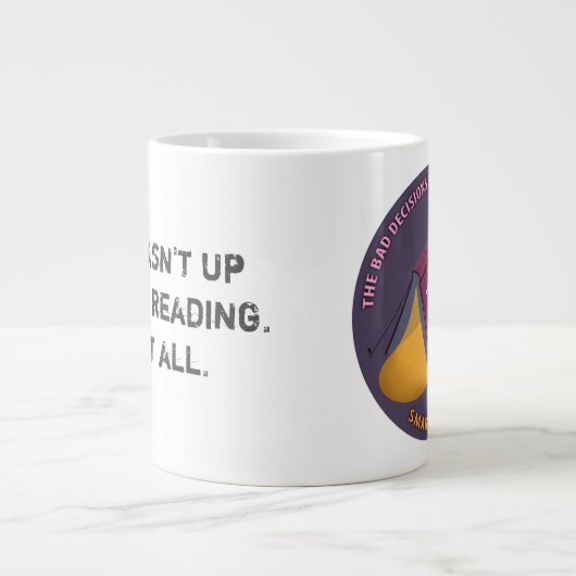 悪い意思決定ブッククラブ余分な大きなコーヒーマグ ジャンボコーヒーマグカップ (正面)