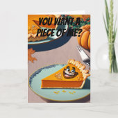 悪い感謝祭に行ったカボチャおもしろいパイ カード (正面)