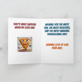 悪い感謝祭に行ったカボチャおもしろいパイ カード (内部)