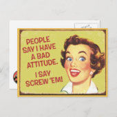 悪い態度だって… ポストカード (正面/裏面)