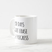 悪い日は進捗を消さないおもしろい コーヒーマグカップ (正面左)