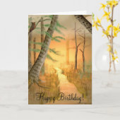 悪い月の上昇のバースデー・カード カード (黄色い花)