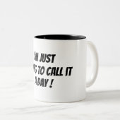 悪い朝の白黒と呼んでいおもしろいる ツートーンマグカップ (正面右)