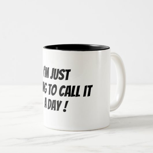 悪い朝の白黒と呼んでいおもしろいる ツートーンマグカップ (正面右)