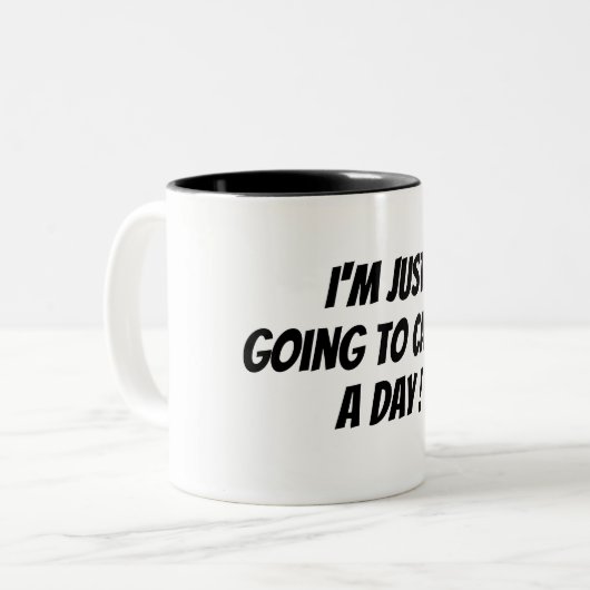 悪い朝の白黒と呼んでいおもしろいる ツートーンマグカップ (正面左)