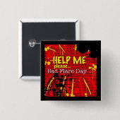 悪い火炎信号日の赤いボタンかバッジまたはピン 缶バッジ (正面&裏面)