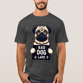 悪い犬のプグのマグショット Tシャツ
