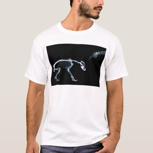 悪い犬のX線の骨組黒い青 Tシャツ (正面)