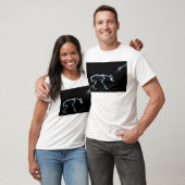 悪い犬のX線の骨組黒い青 Tシャツ (ユニセックス)