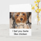 悪い犬 カード (黄色い花)