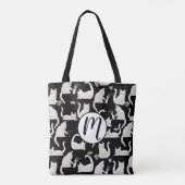 悪い猫が物を叩き、白い猫が黒 トートバッグ (裏面)