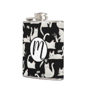 悪い猫が物を叩き、白い猫が黒 フラスク (左)