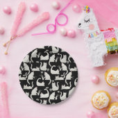 悪い猫が物を叩き、白い猫が黒 ペーパープレート (パーティー)