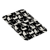 悪い猫が物を叩き、白い猫が黒 マグネット (右側)