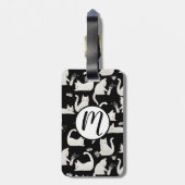 悪い猫が物を叩き、白い猫が黒 ラゲッジタグ (裏面縦)