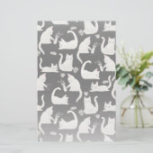 悪い猫が物を叩き、白い猫が黒 便箋 (スタンド正面)