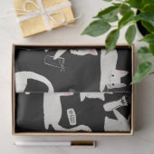 悪い猫が物を叩き、白い猫が黒 薄葉紙 (ギフト)