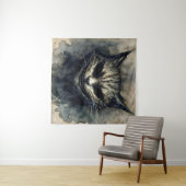 . .悪い猫が笑顔の水の彩りを描く タペストリー (インサイチュ(横))