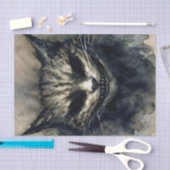 . .悪い猫が笑顔の水の彩りを描く 薄葉紙 (クラフト)