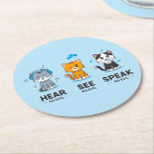 悪い猫が話ない紙コースターを見る ラウンドペーパーコースター (アングル)