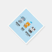 悪い猫の話パーティーナプキンが見えないのを聞く スタンダードカクテルナプキン (角)