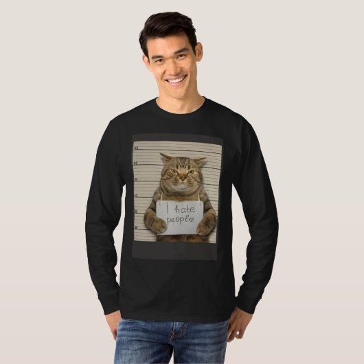 悪い猫 人が嫌い Tシャツ (正面フル)