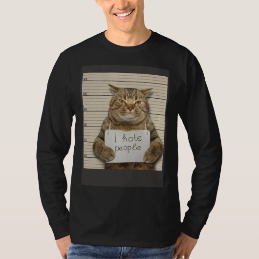 悪い猫 人が嫌い Tシャツ (正面)