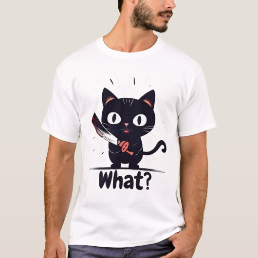 悪い猫 – 何？ Tシャツ (正面)