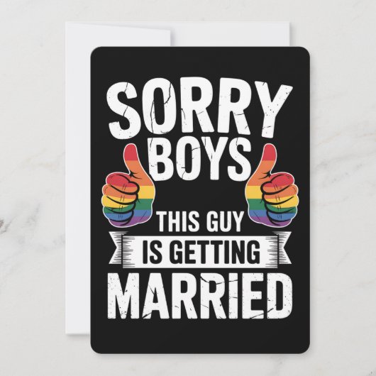 悪い男の子この男は結婚しているLGBTQプライド 招待状 (正面)