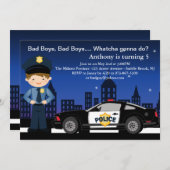 悪い男の子、都市誕生日の招待状の悪い男の子 招待状 (正面/裏面)