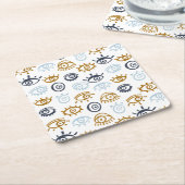 悪い目のパターン スクエアペーパーコースター (アングル)