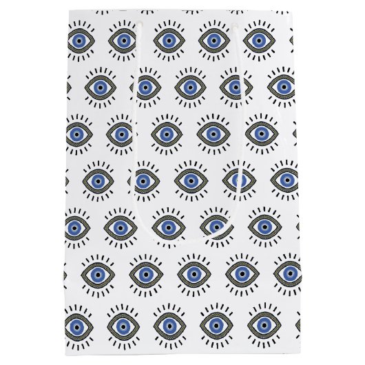 悪い目の保護、青い目のまつ毛 ミディアムペーパーバッグ (裏面)