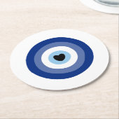 悪い目の記号の保護 ラウンドペーパーコースター (アングル)