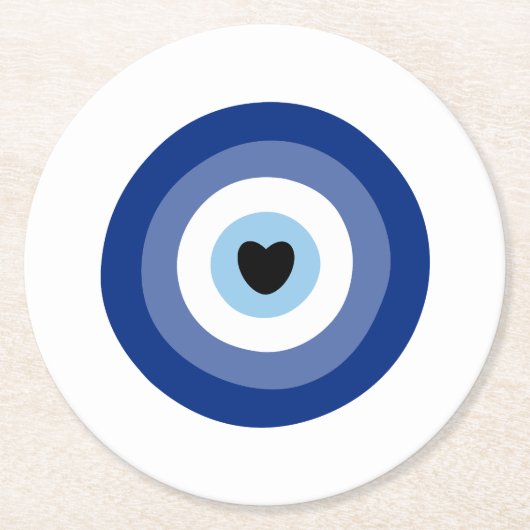 悪い目の記号の保護 ラウンドペーパーコースター (正面)