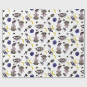 悪い目を包む紙、月、星の群れ ラッピングペーパー (フラット)