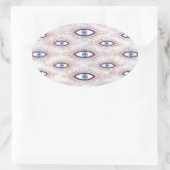 悪い目図解入りの、写真付きののカラフル 楕円形シール (バッグ)